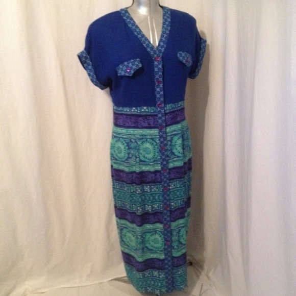 John Roberts Button down Maxi Dress 16 - Picture 1 of 5